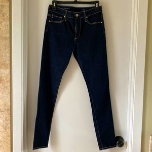 AG dark denim high rise skinny jean